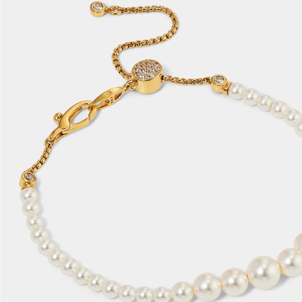 Elegant Gold and Pearl Bracelet Nadri
